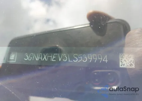 2020 Chevrolet Equinox Fwd Ls из США, поврежденный, VIN 3GNAXHEV3LS539994